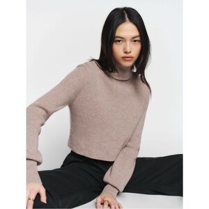Reformation Luisa Cropped Cashmere Turtleneck Sweater
